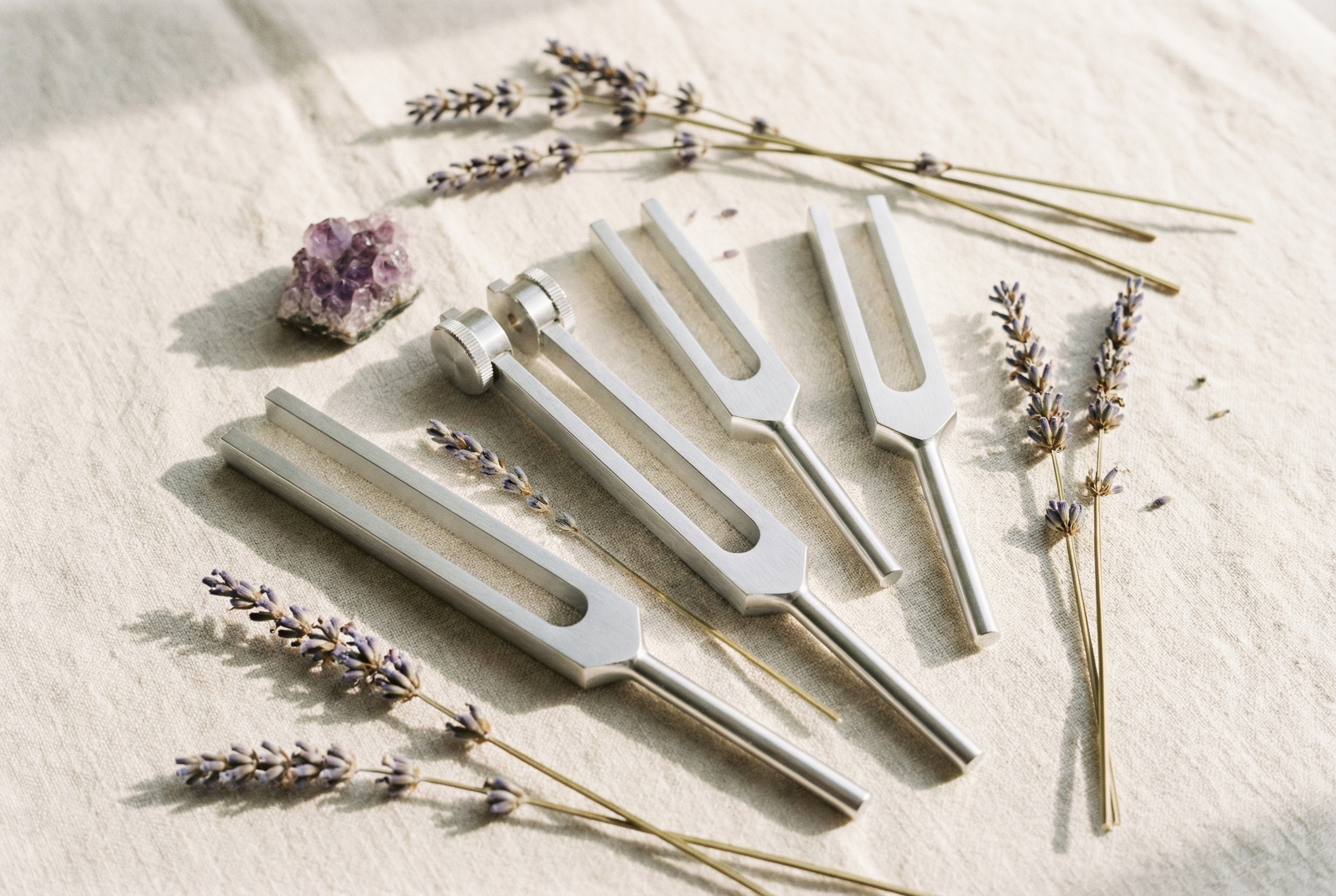 Harmony Tuning Fork Set — 4 precision healing tuning forks for sleep, pain relief and nervous system reset