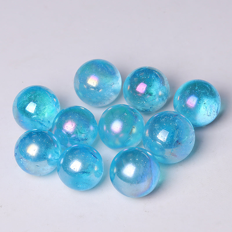 0.25kg Aura Blue Angel Crystal Sphere 15mm Healing Stone
