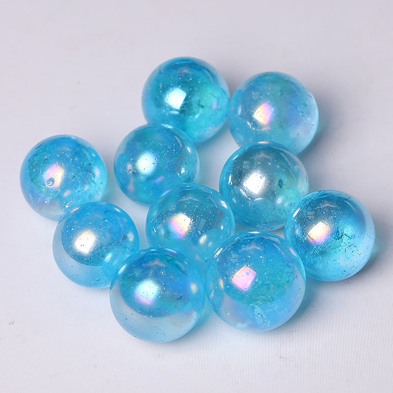 0.25kg Aura Blue Angel Crystal Sphere 15mm Healing Stone