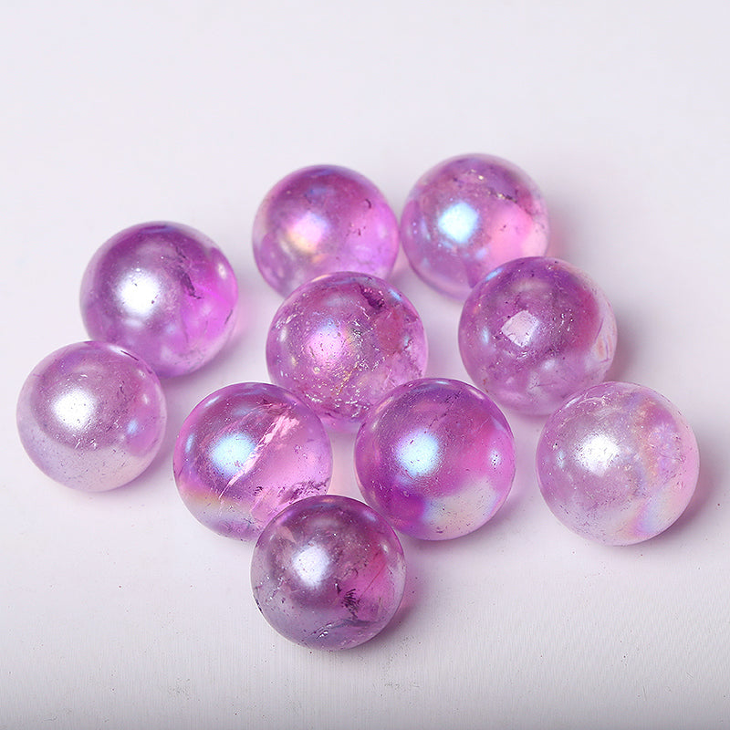 0.25kg Aura Purple Angel Crystal Sphere 15mm Healing Energy