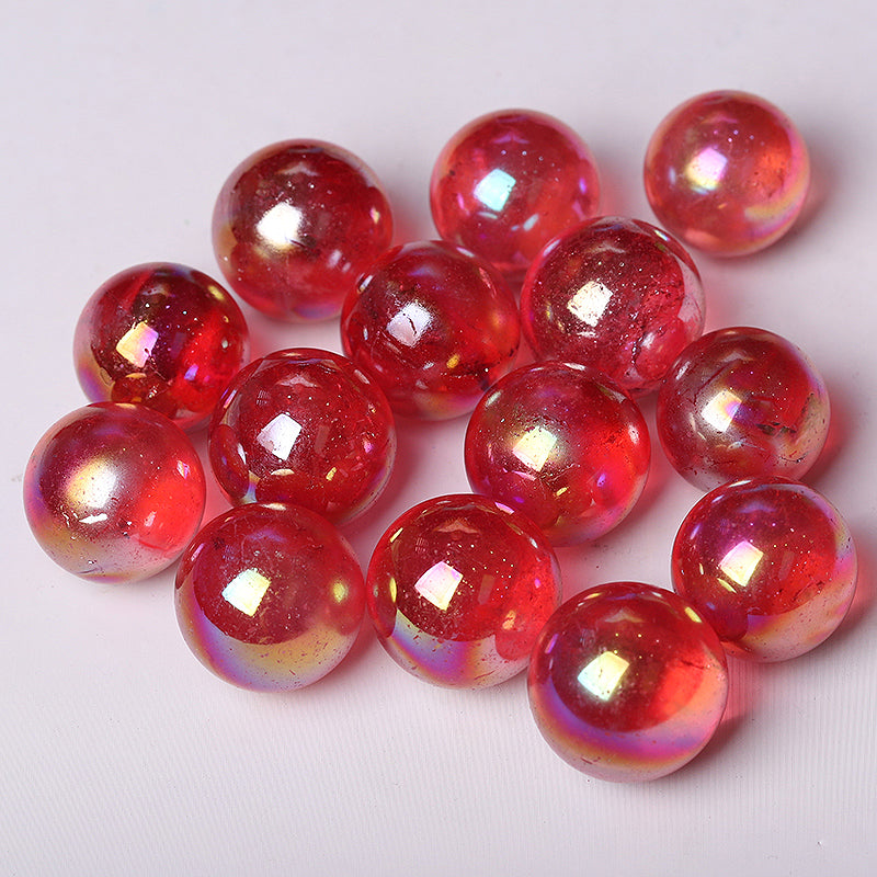 0.25kg Aura Red Angel Crystal Spheres for Healing & Meditation