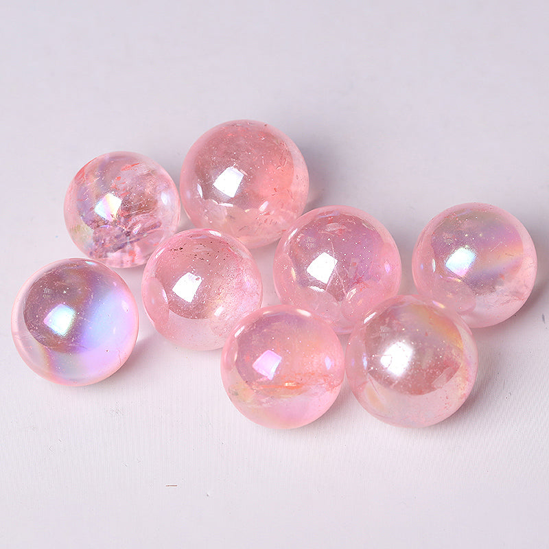 0.25kg Aura Rose Quartz Crystal Sphere 15mm Healing Orb