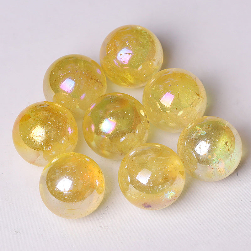 0.25kg Aura Yellow Angel Crystal Sphere 20mm