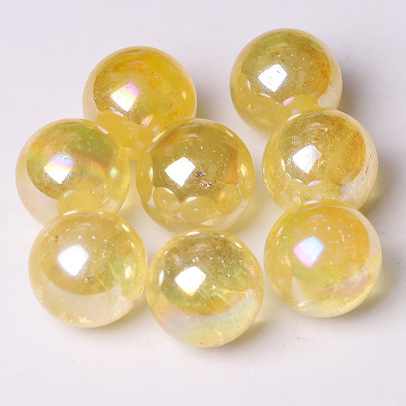 0.25kg Aura Yellow Angel Crystal Sphere 20mm