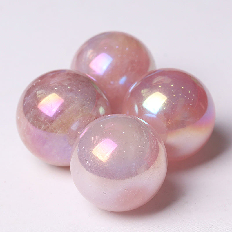 0.5kg Aura Rose Quartz Crystal Sphere 20-30mm