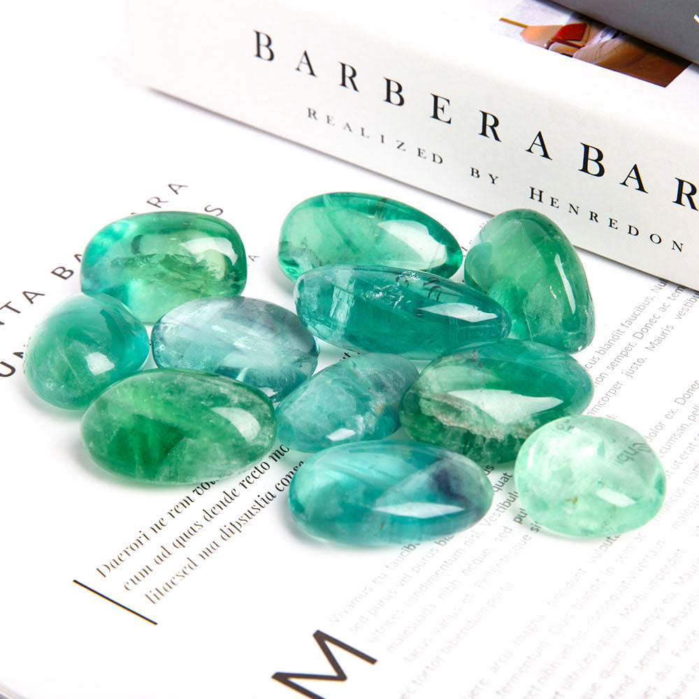 0.5kg Green Fluorite Tumbled Stones for Healing