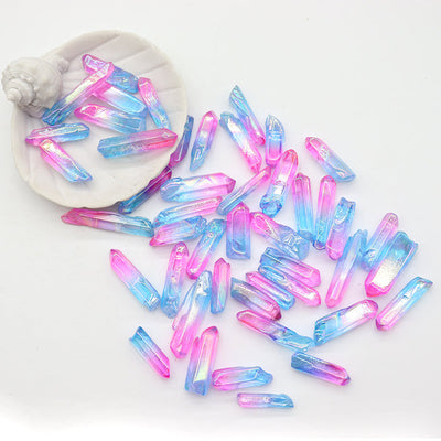 0.5kg Pink Blue Aura Quartz Crystal Points 3.5-5.5cm
