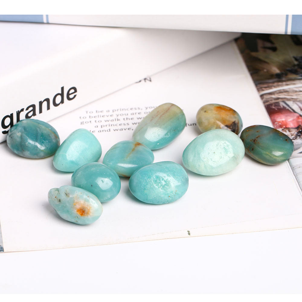 0.5kg Sky Blue Tumbled Stones 2-3.5cm Healing Crystals