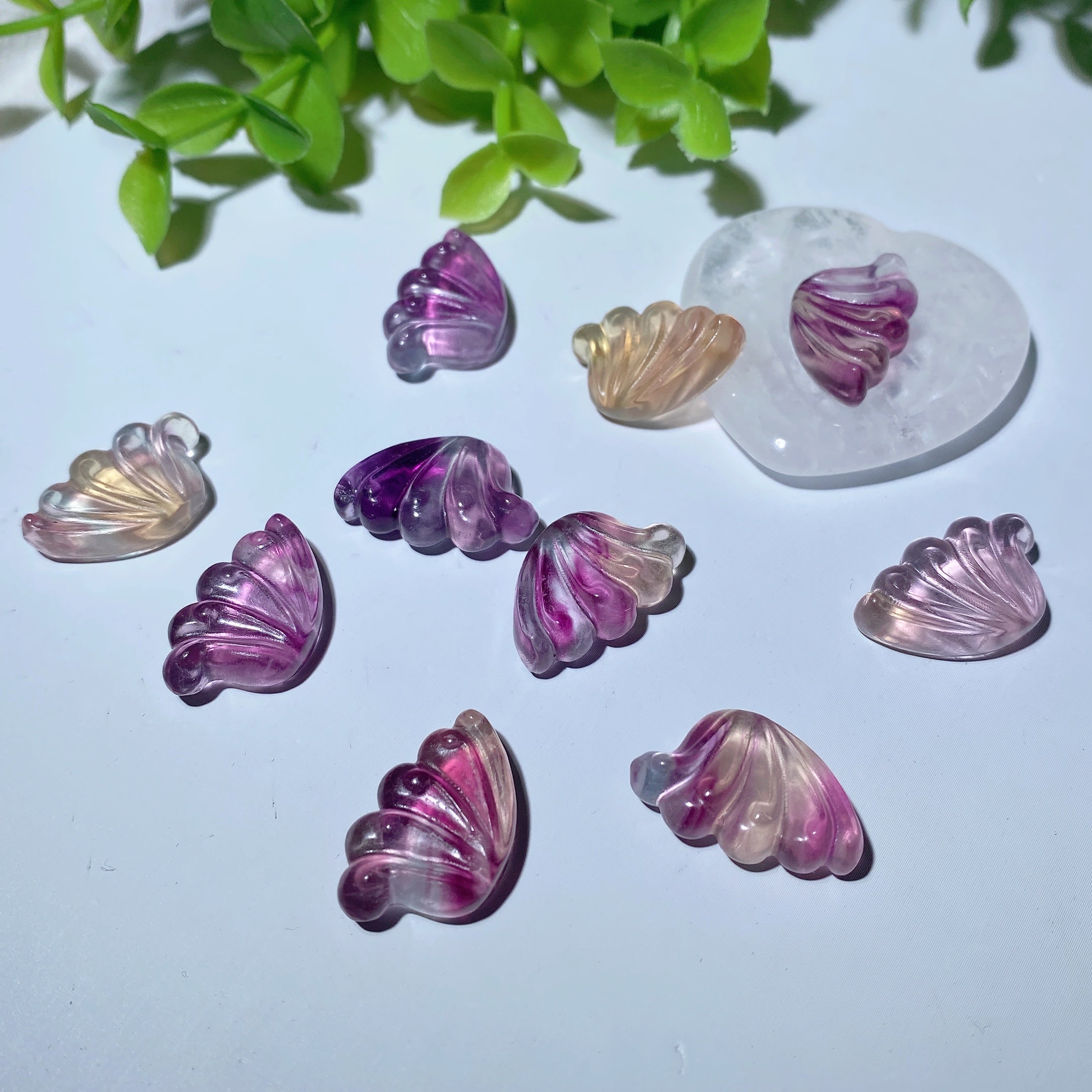 0.8 Inch Mixed Fluorite Crystal Wings Figurines