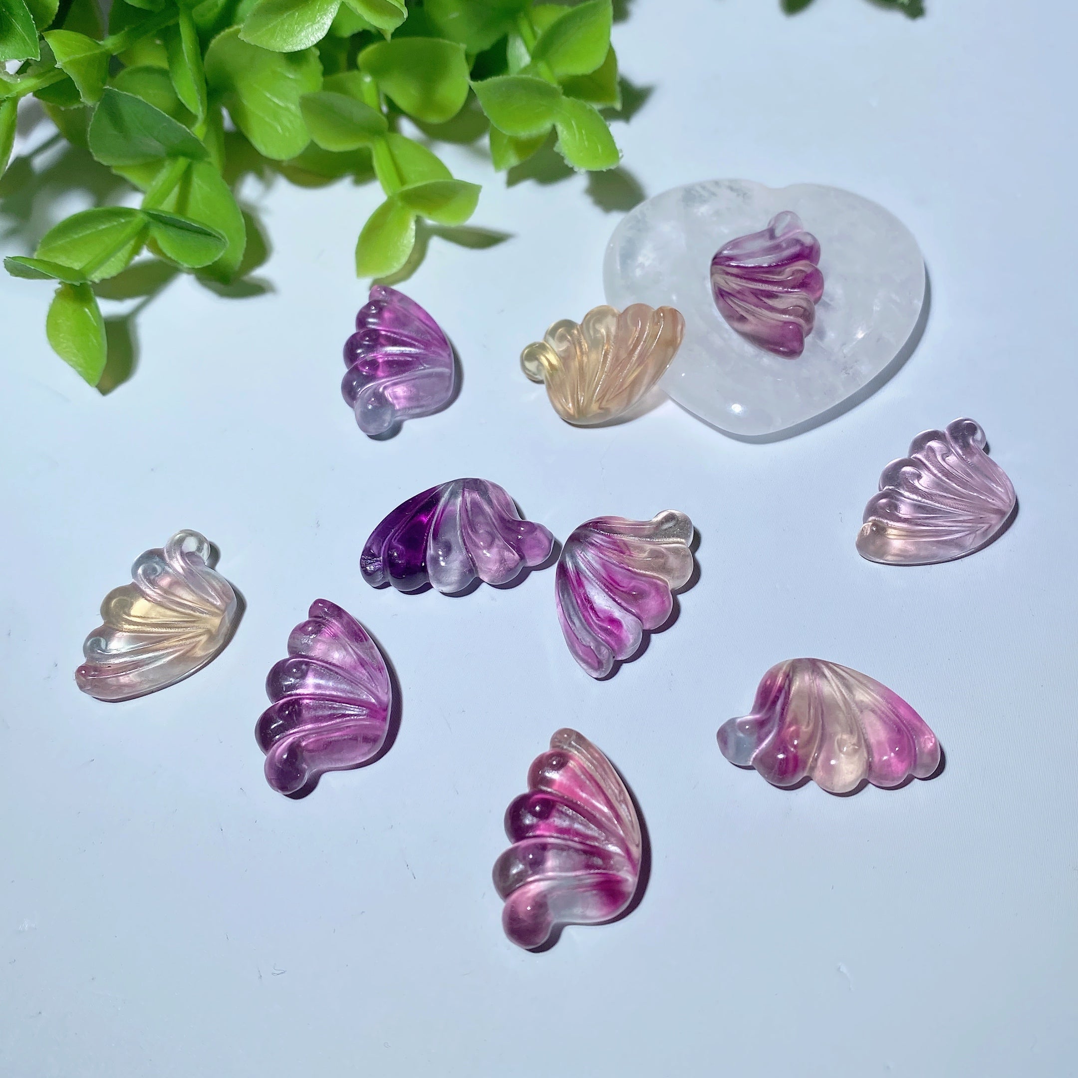 0.8 Inch Mixed Fluorite Crystal Wings Figurines