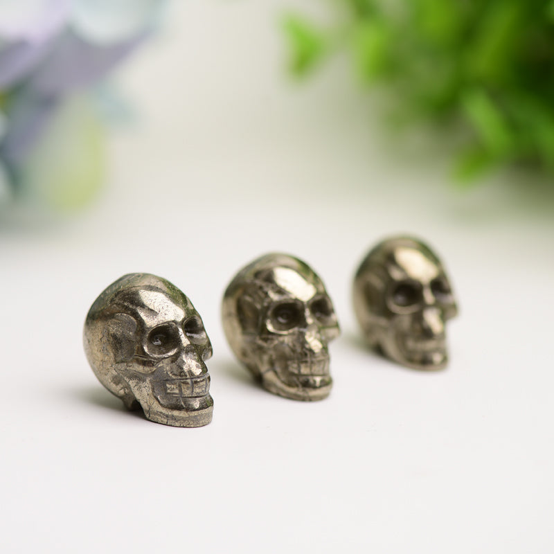 0.8 inch Pyrite Crystal Skull for Spiritual Healing