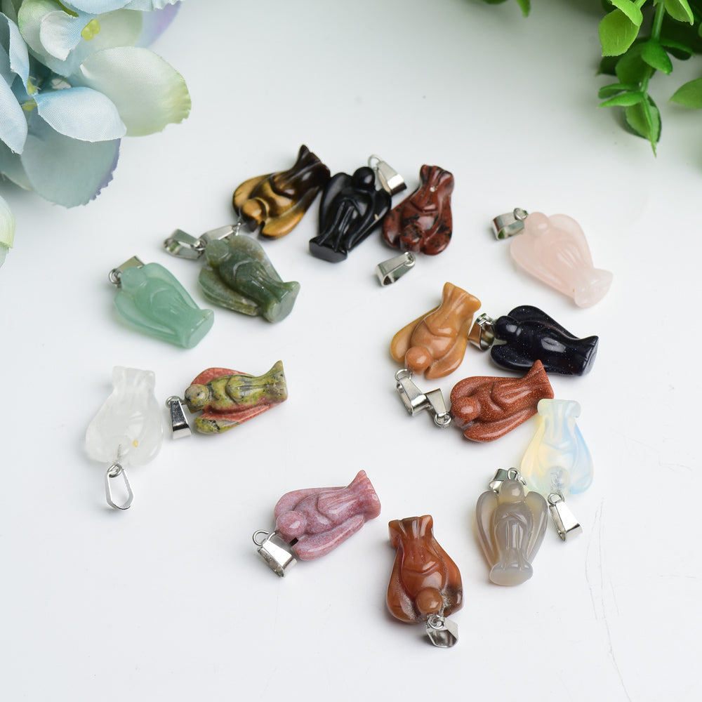 0.95 Inch Mixed Crystal Angel Pendant for Healing