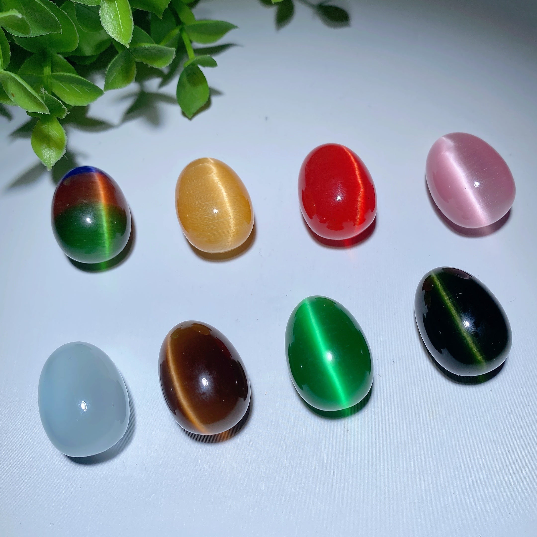 0.97 inch Mini Mixed Cat's Eye Crystal Healing Eggs