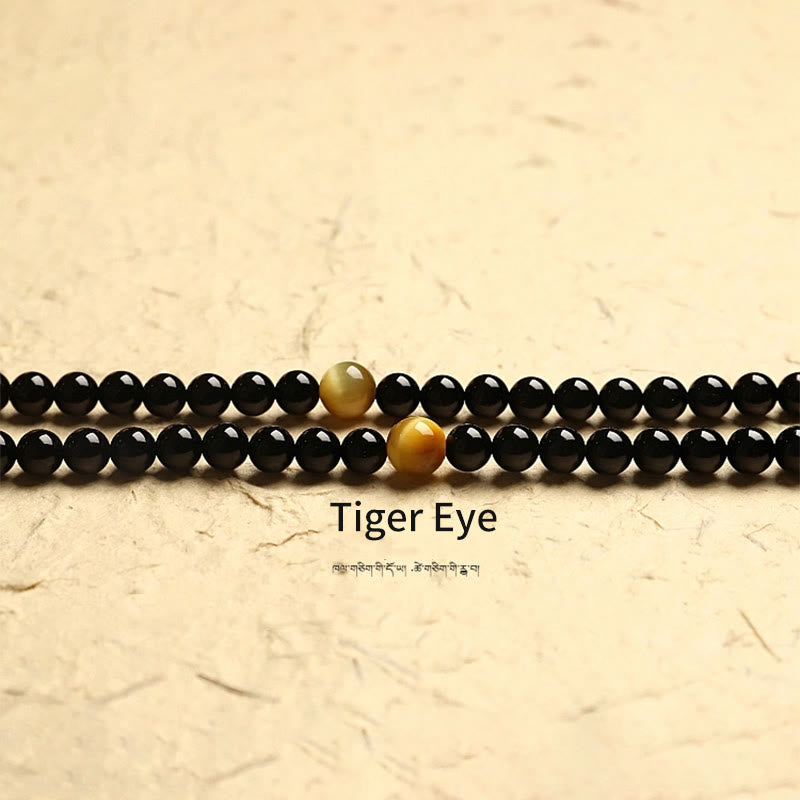 108 Beads Black Onyx Protection Gemstone Mala Bracelet