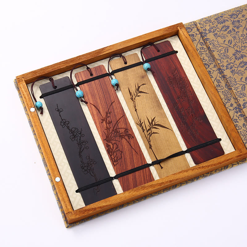 Wooden Four Seasons Bookmarks Set | Zen Decor Gift