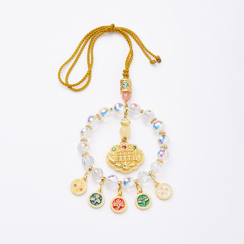 Lucky Koi Fish Five God Of Wealth Prosperity Hanging Decoration