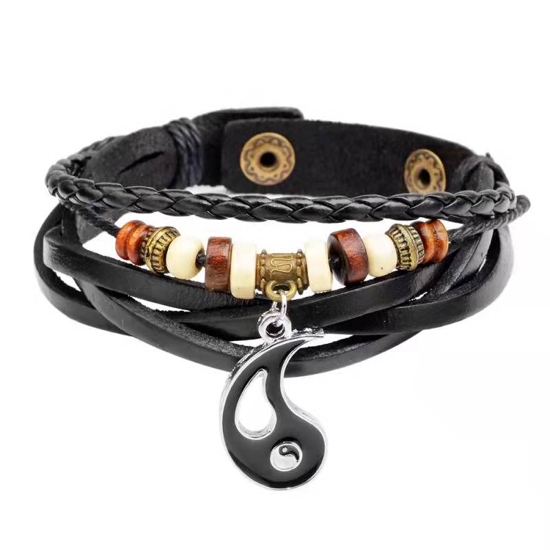 Unisex Copper Yin Yang Balance Bracelet for Couples
