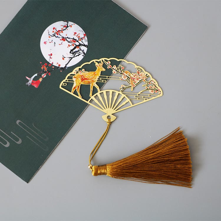 Traditional Lotus Symbol Brass Bookmark | New Beginnings