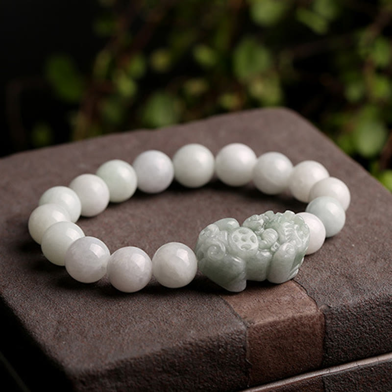 10MM Jade Pixiu Wealth Prosperity Bracelet for Luck