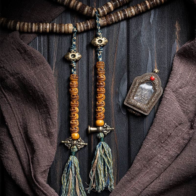 Unisex 108 Bead Tibetan Yak Bone Strength Bracelet
