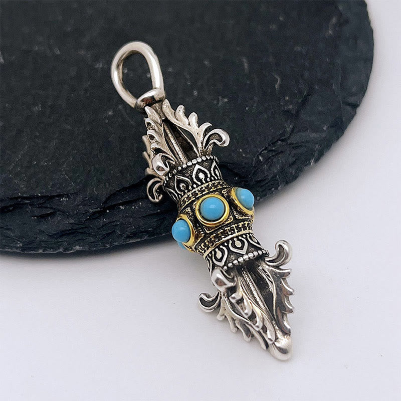 Copper Spiritual Necklace with Tibet Vajra Dorje Pendant | Luck & Wealth