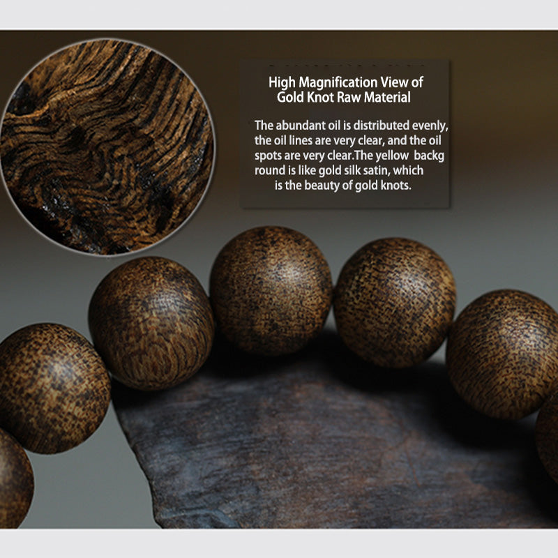 Vietnam Huang Qinan Agarwood & Hetian Jade Peace Bracelet