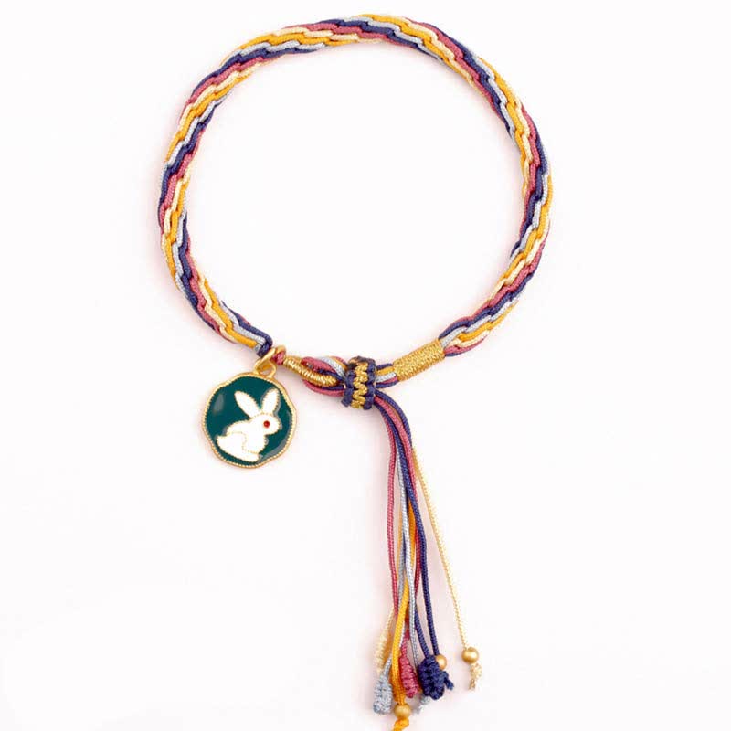 Reincarnation Knot White Jade Luck Protection Bracelet