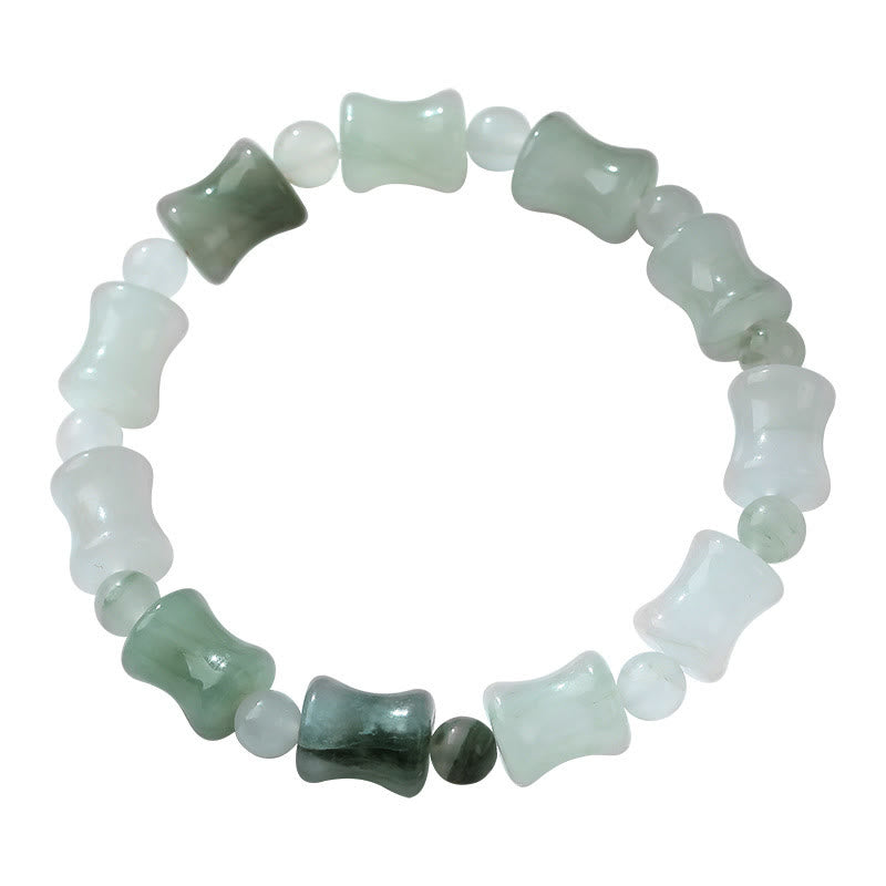 Jade Coconut Shell Bamboo Pattern Abundance Bracelet