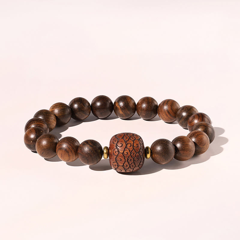 Rosewood Spiritual Bracelet with Fu Character | Warmth & Luck