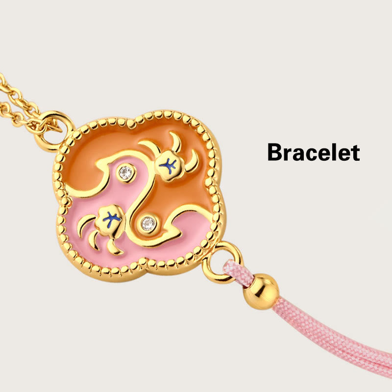 18K Gold Plated Copper Two Birds Zircon Jewelry Set