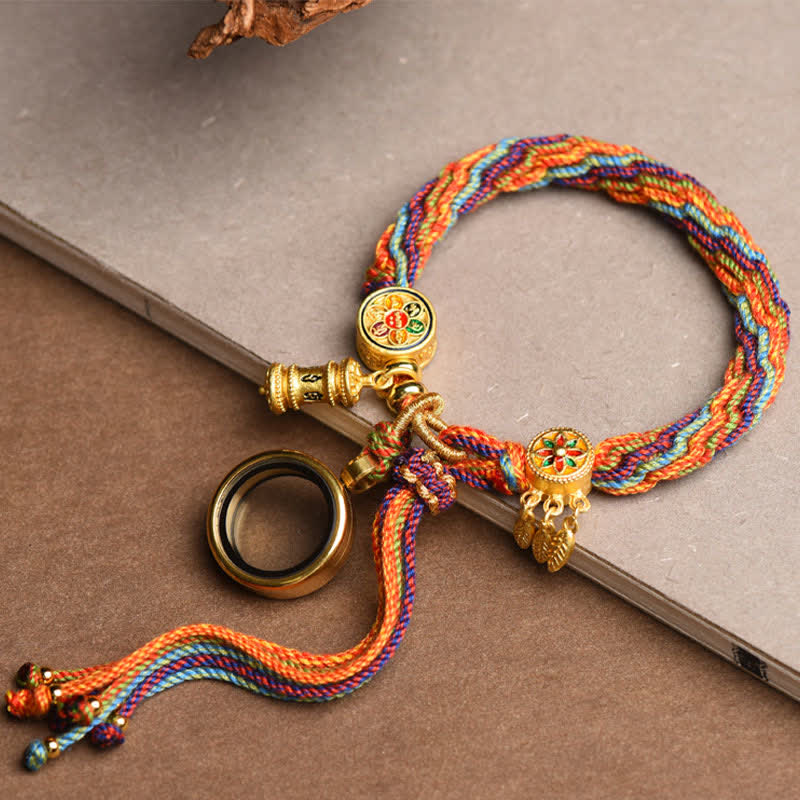 Om Mani Padme Hum Bracelet | Red String Spiritual Protection 10mm