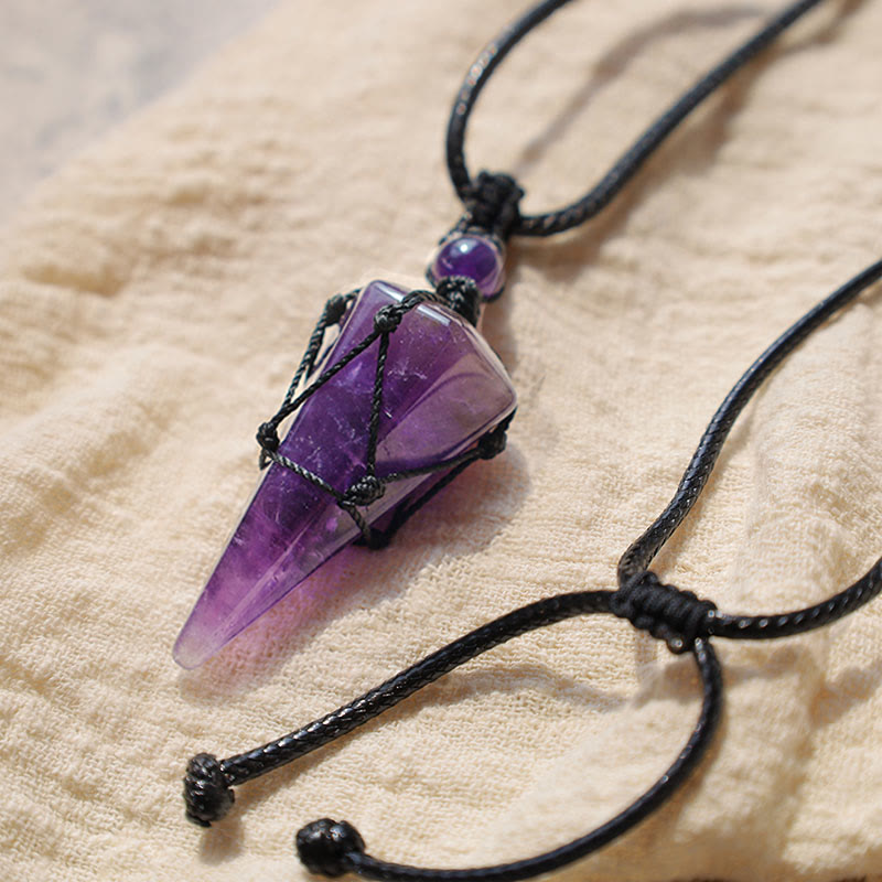 Tiger Eye Natural Stone Pendant Necklace for Protection