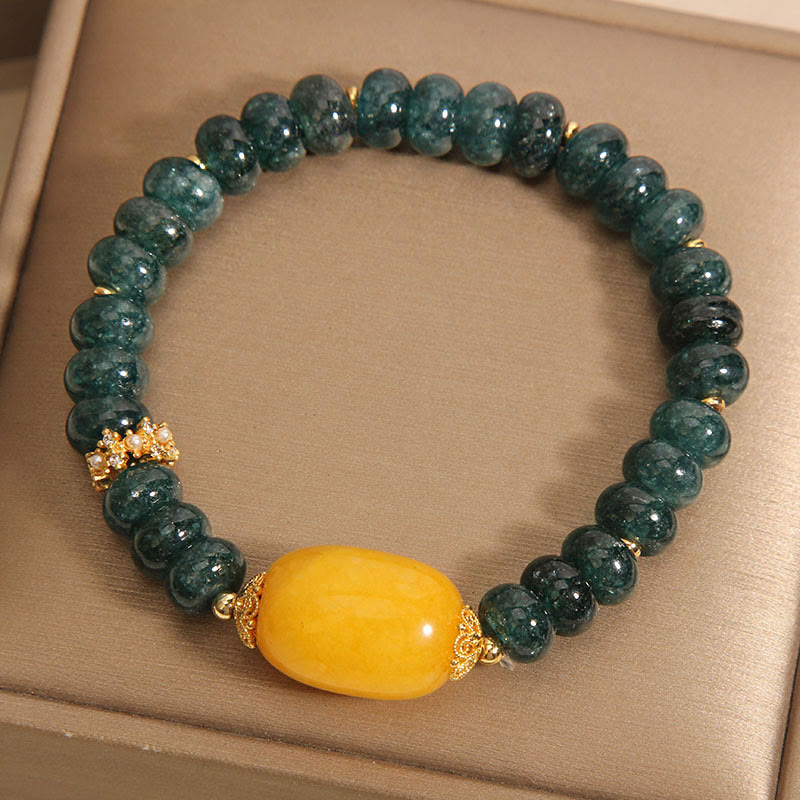 Green Jade Abacus Beads Luck Bracelet 14-16cm