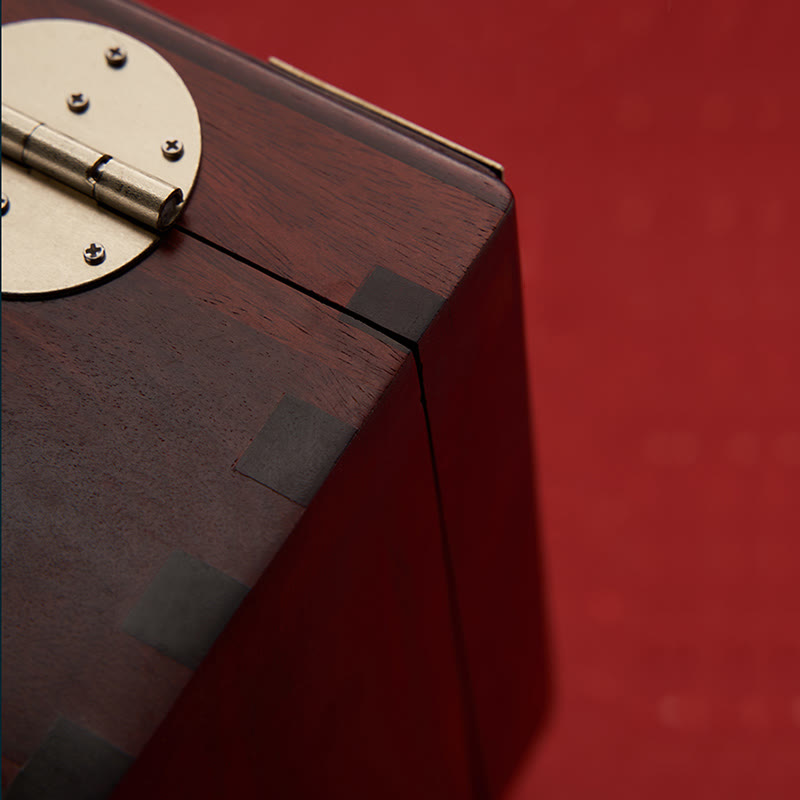 Antique Red Sandalwood Rosewood Handmade Jewelry Storage Box