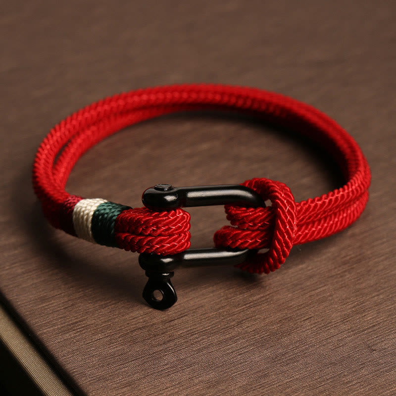 Red String Bracelet with Stainless Steel Buckle for Luck & Protection