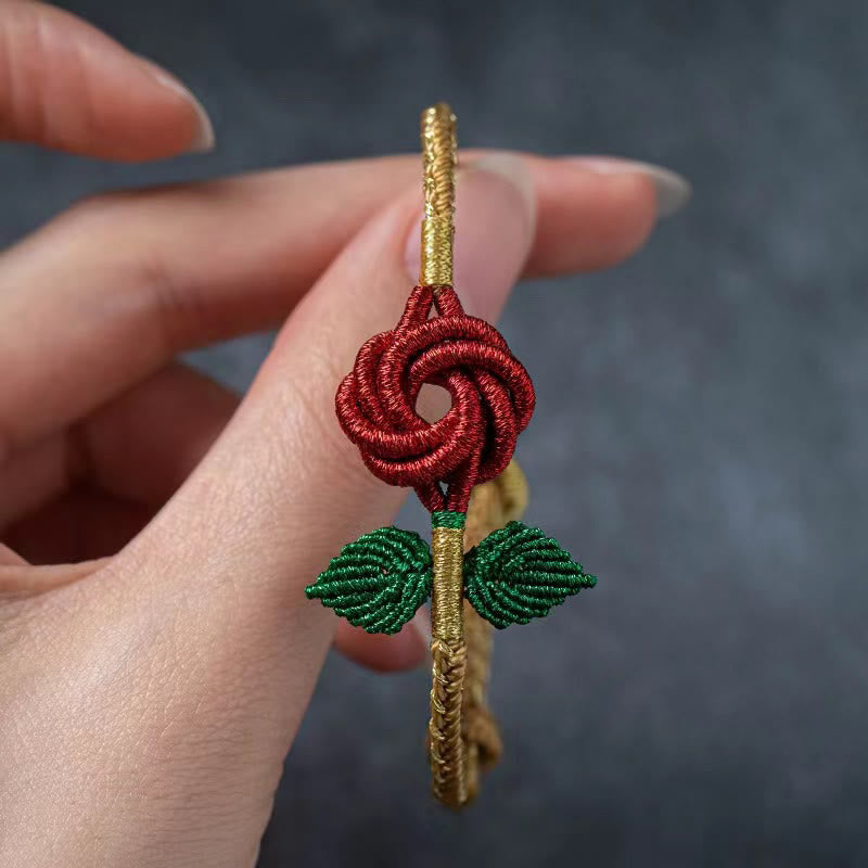 Handmade Red String Bracelet with Eight Thread Peace Knot for Luck