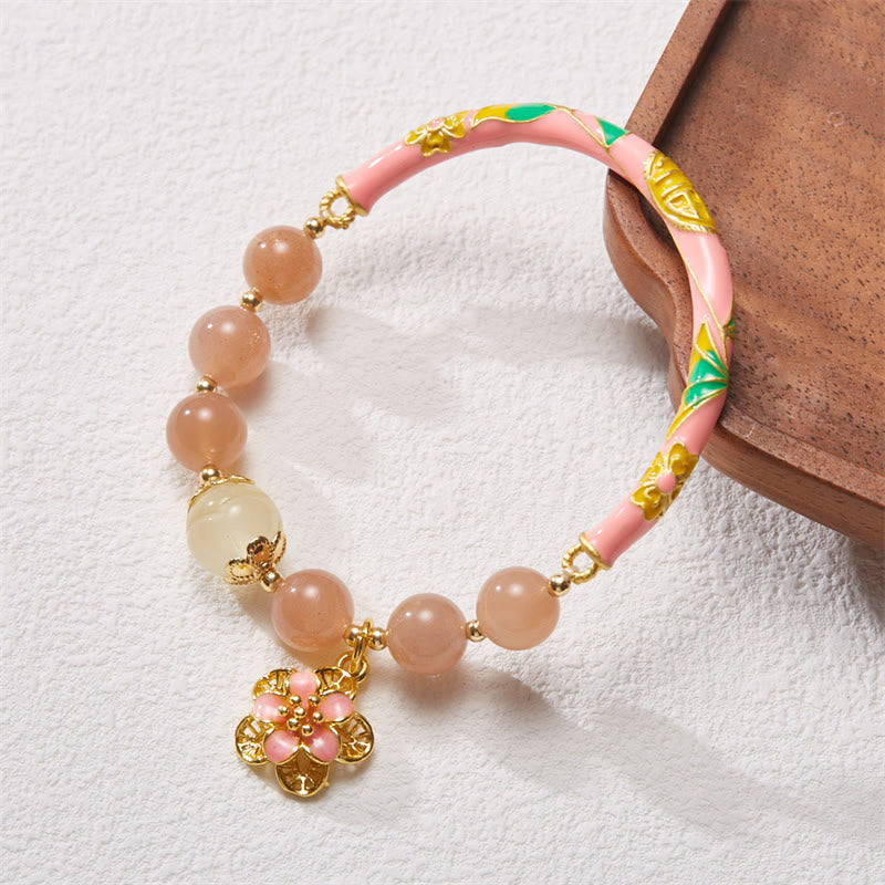 8mm Sun Stone Golden Silk Jade Wealth Bracelet