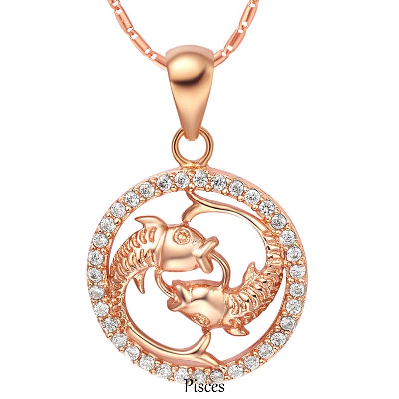 12 Zodiac Sign Copper Necklace | Luck & Healing Pendant