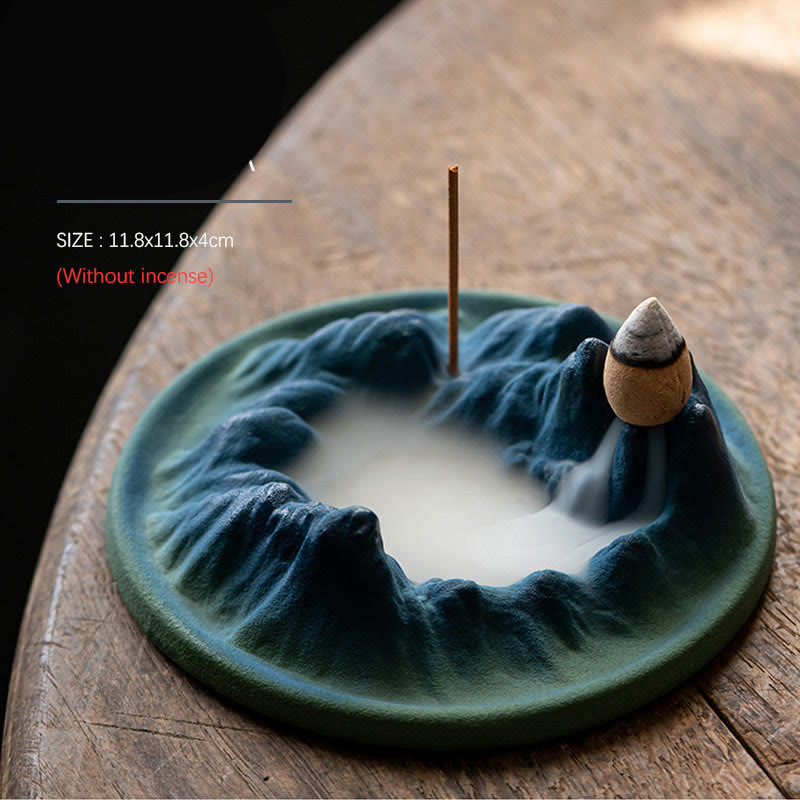Creative Ceramic Mountain River Backflow Incense Burner