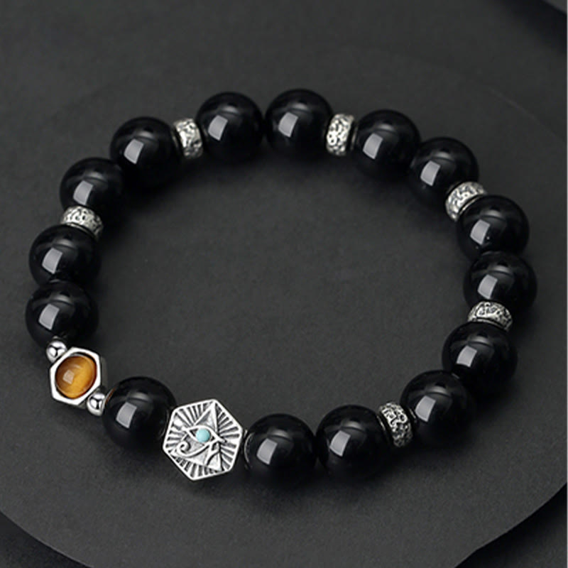 8mm Black Obsidian Tiger Eye Purification Bracelet