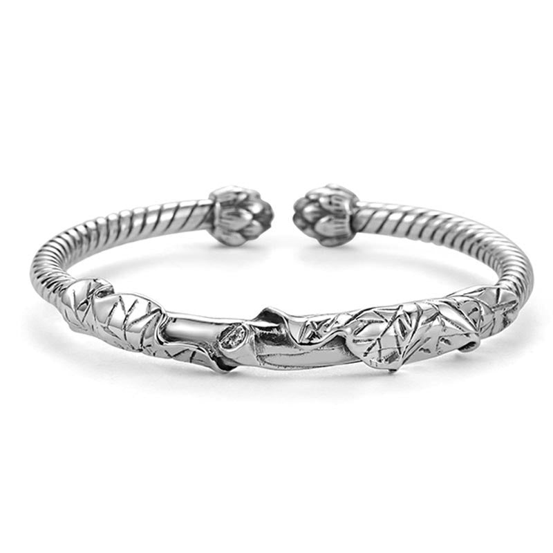White Copper Lotus Bracelet for Wealth & Healing | Unisex