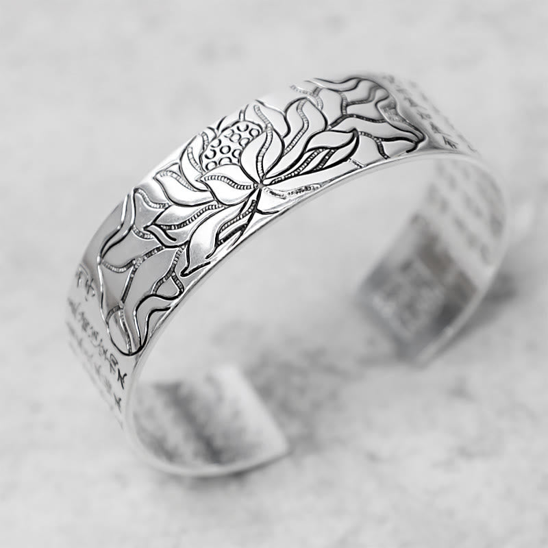 Tibetan White Copper Lotus Bracelet | Luck & Enlightenment