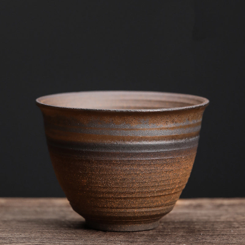 Striped Ceramic Teacup 80ml | Zen Decor Bowl