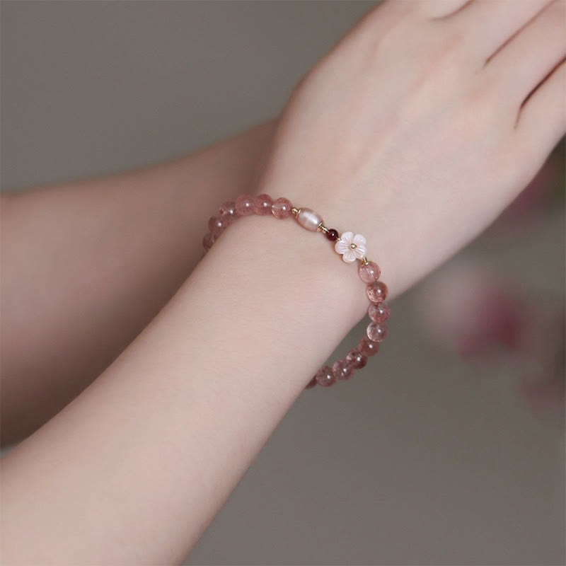 Strawberry Quartz Love Healing Bracelet for Heart Energy