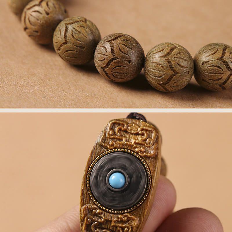 10mm Green Sandalwood Om Mani Padme Hum Bracelet