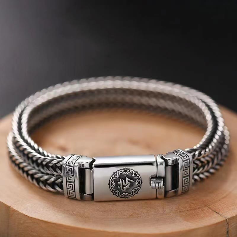 18cm Om Mani Padme Hum Copper Braid Bracelet for Peace