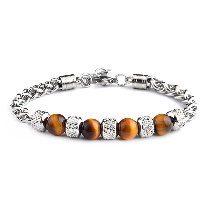 8mm Black Onyx Tiger Eye Courage Bracelet