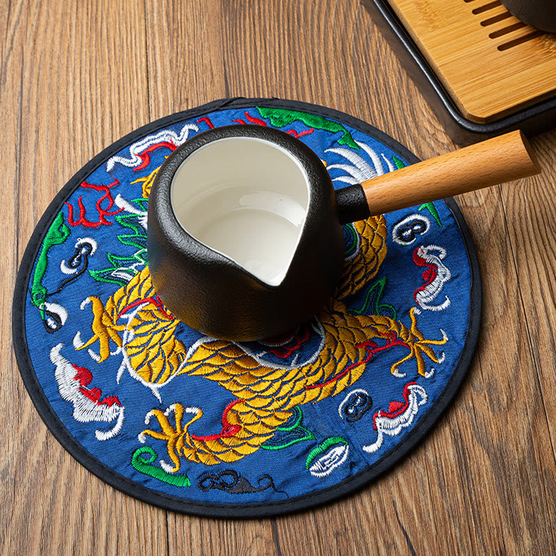 Dragon Embroidery Tea Mat | Spiritual Home Accents 19cm