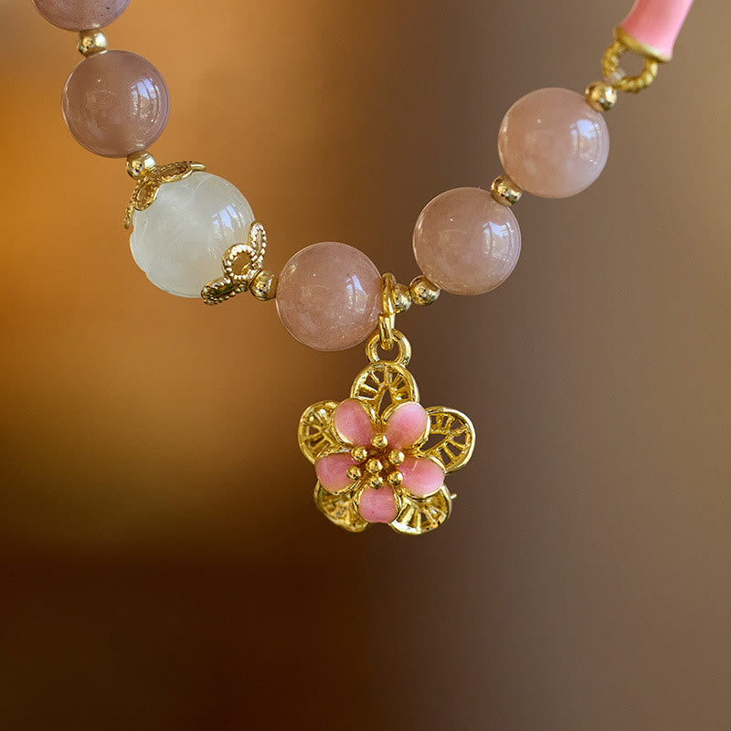 8mm Sun Stone Golden Silk Jade Wealth Bracelet