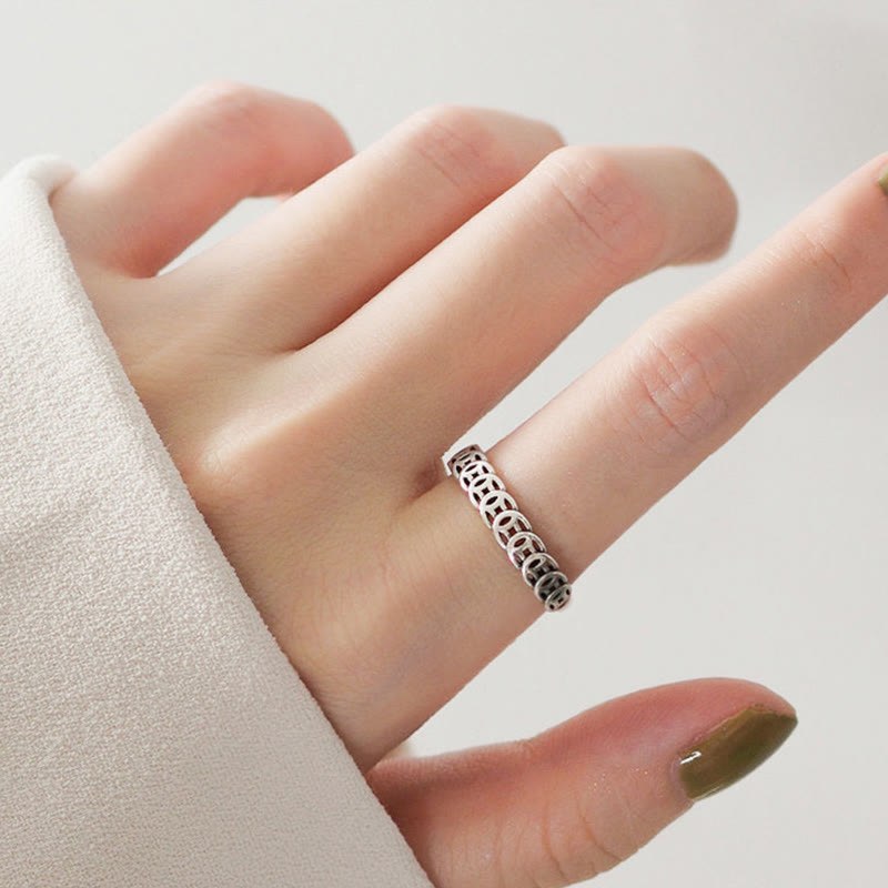 Vintage Copper Coin Luck Ring | Adjustable Spiritual Jewelry